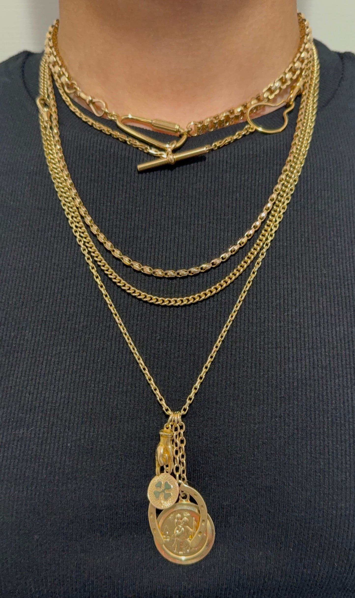 Vintage 9ct Yellow Gold Biker Chain 26 Inches