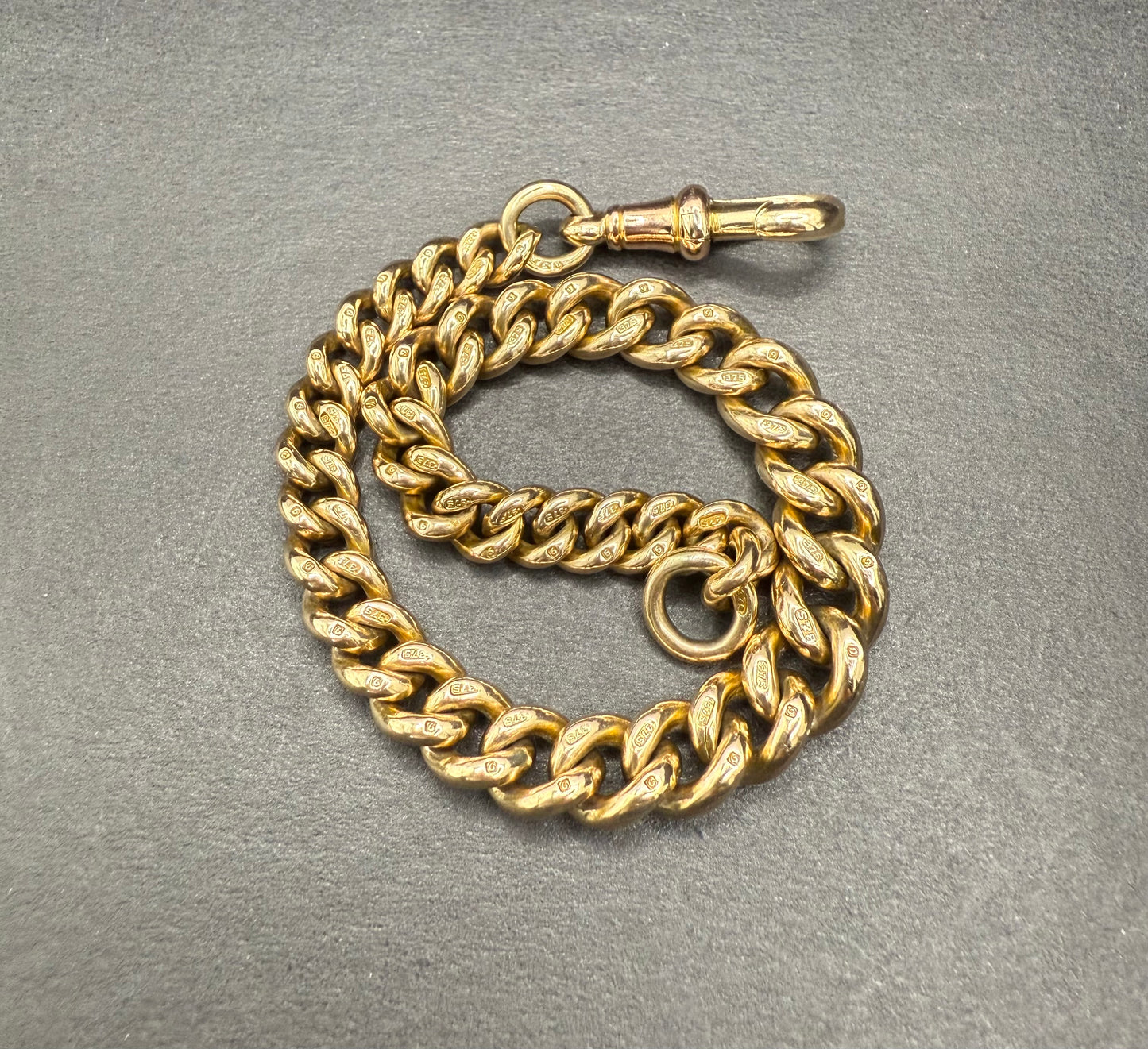 Chunky 9ct Yellow Gold Albert Curb Bracelet