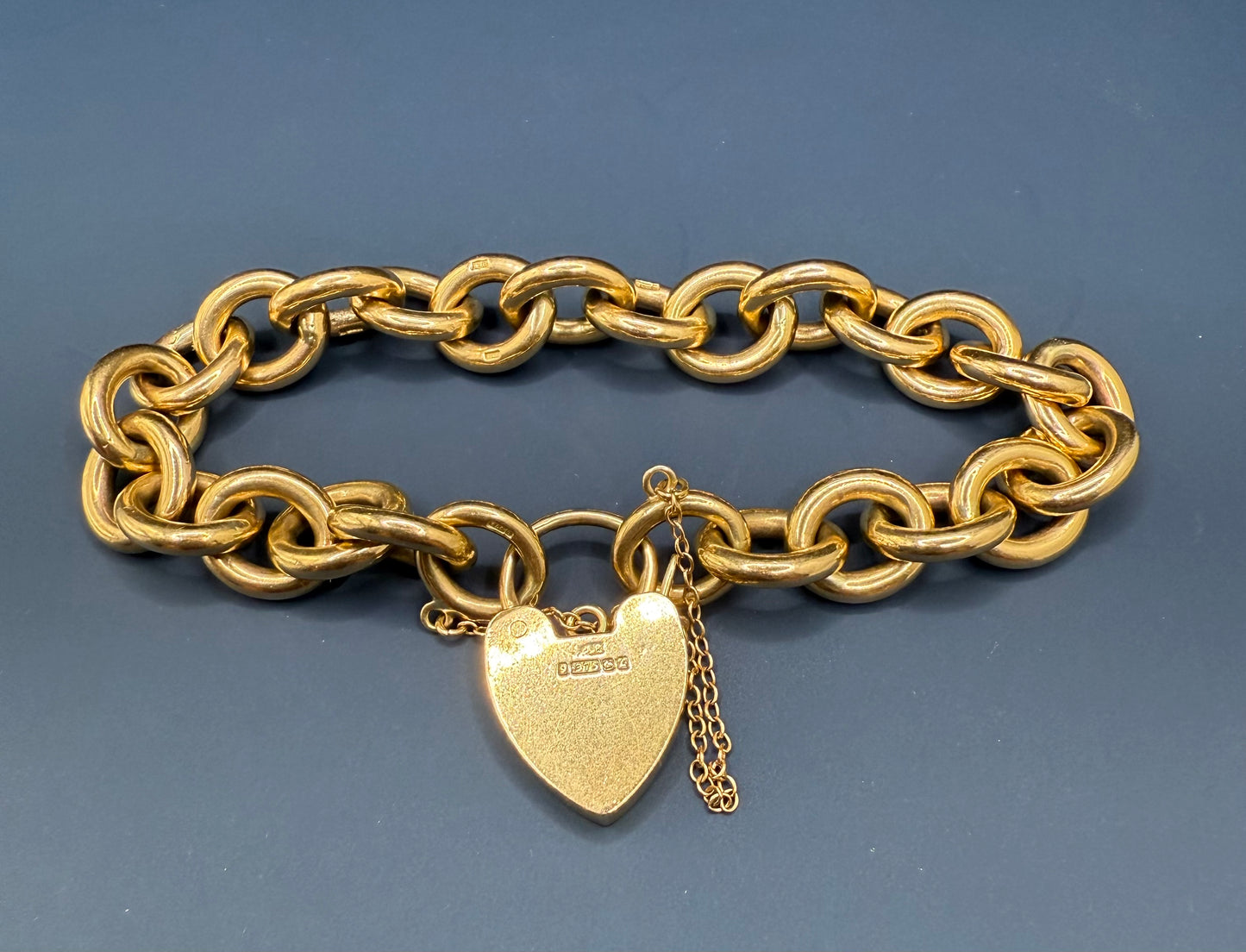 Stunning Vintage Chunky 9ct Yellow Gold Cable Bracelet 7.5 inches