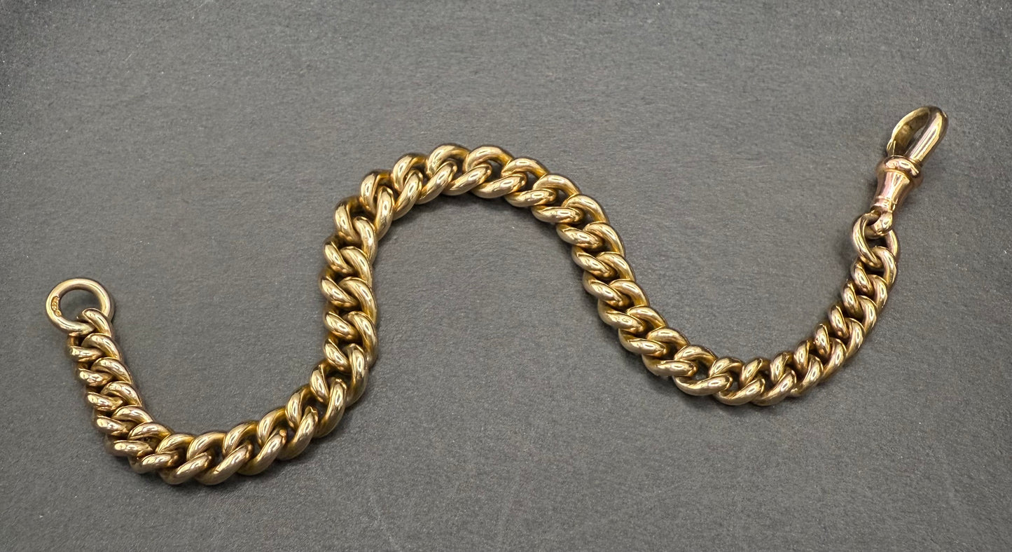 Chunky 9ct Yellow Gold Albert Curb Bracelet