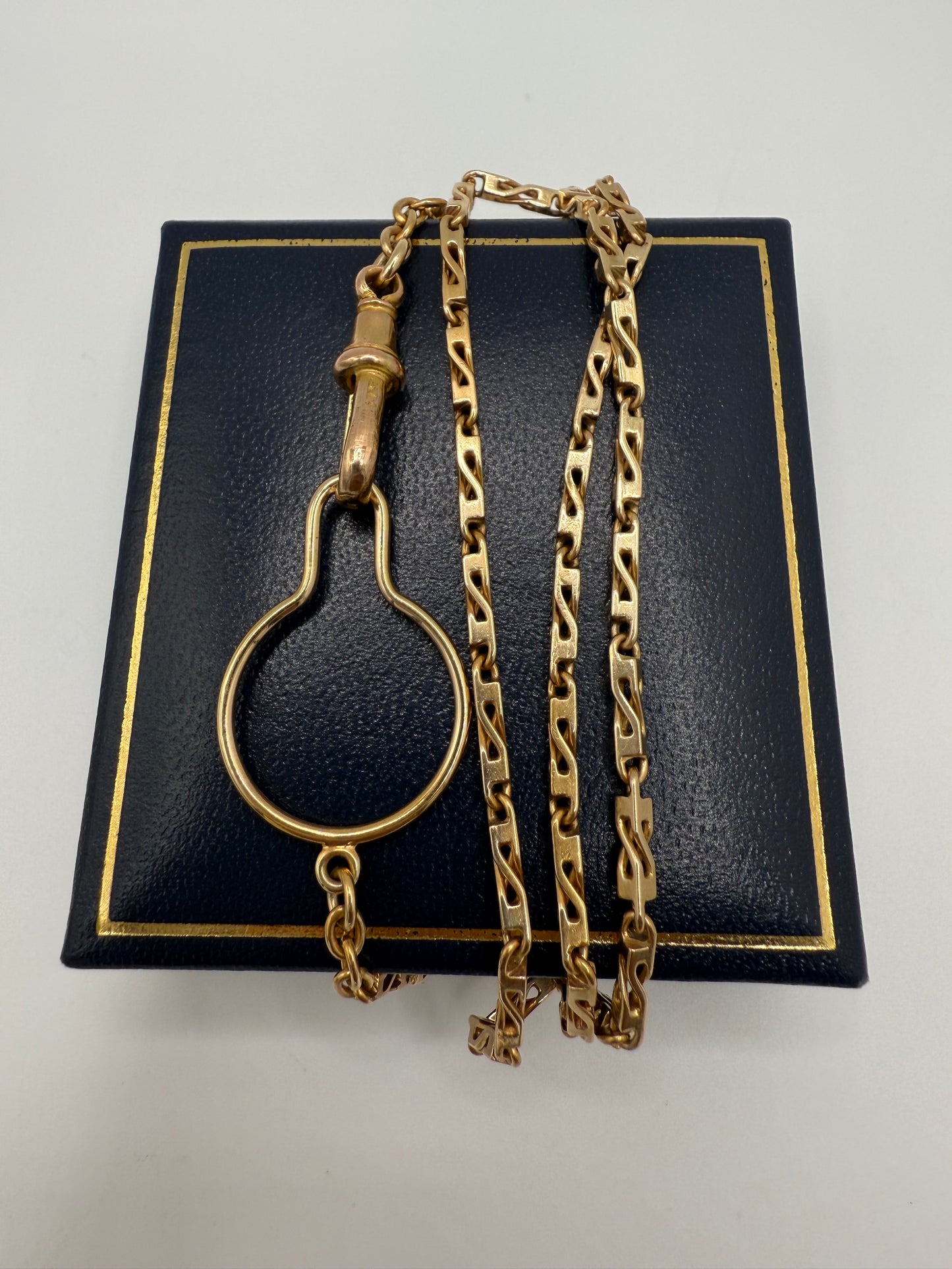 Vintage 9ct Gold Fancy Bar Link Chain 18 Inches