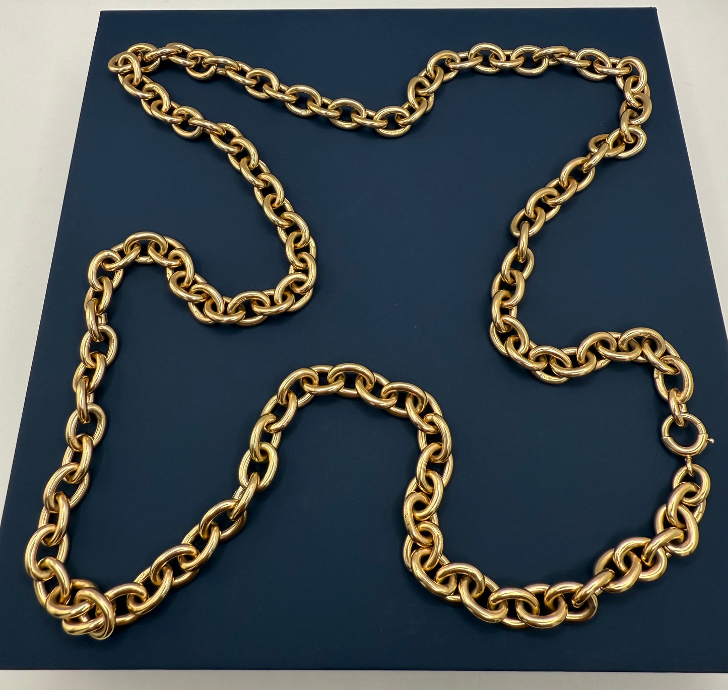 Stunning Long Vintage 9ct Yellow Gold Cable Chain