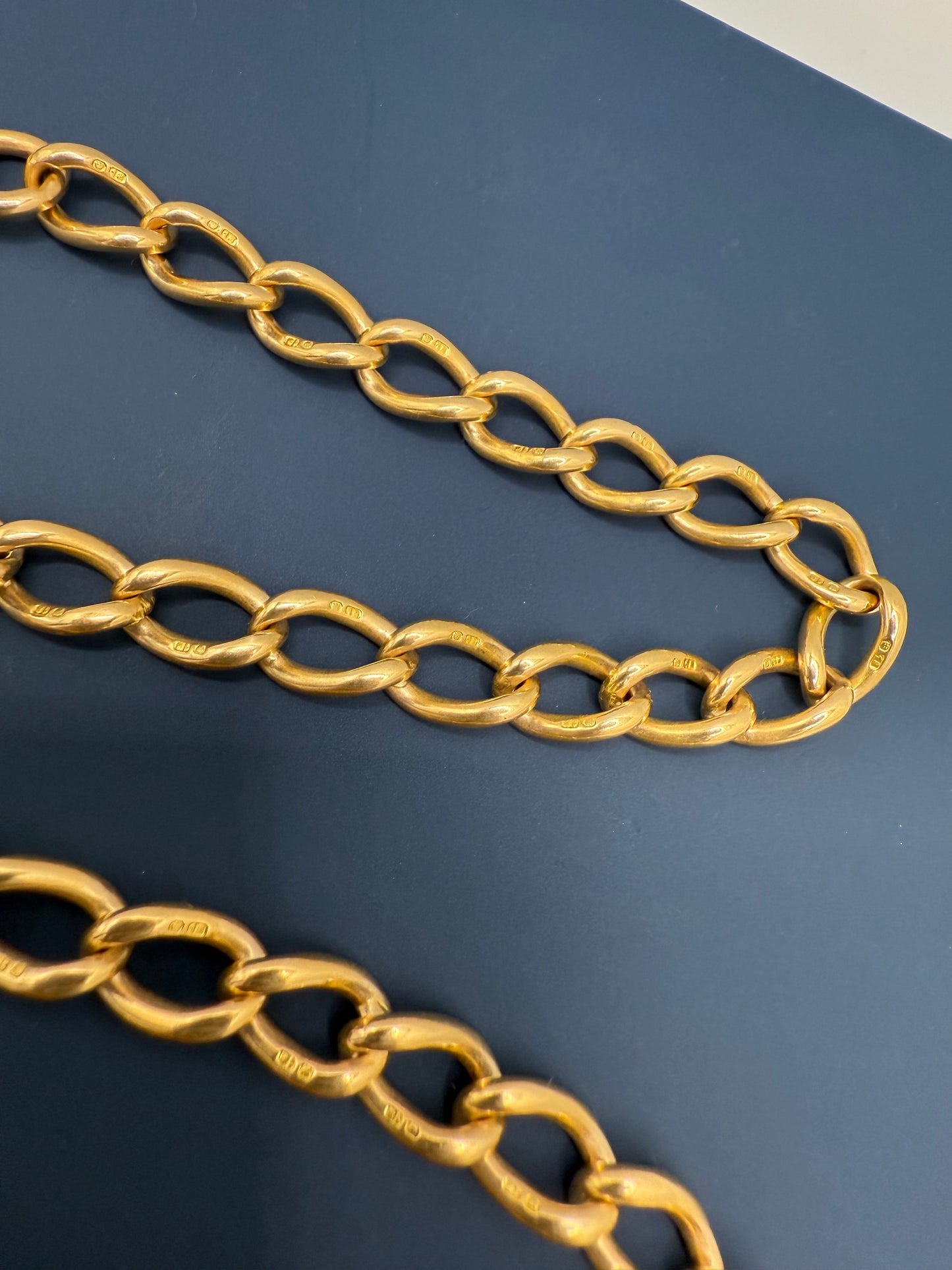 Antique 18ct Gold Open Link Double Albert Chain 16.5 Inches