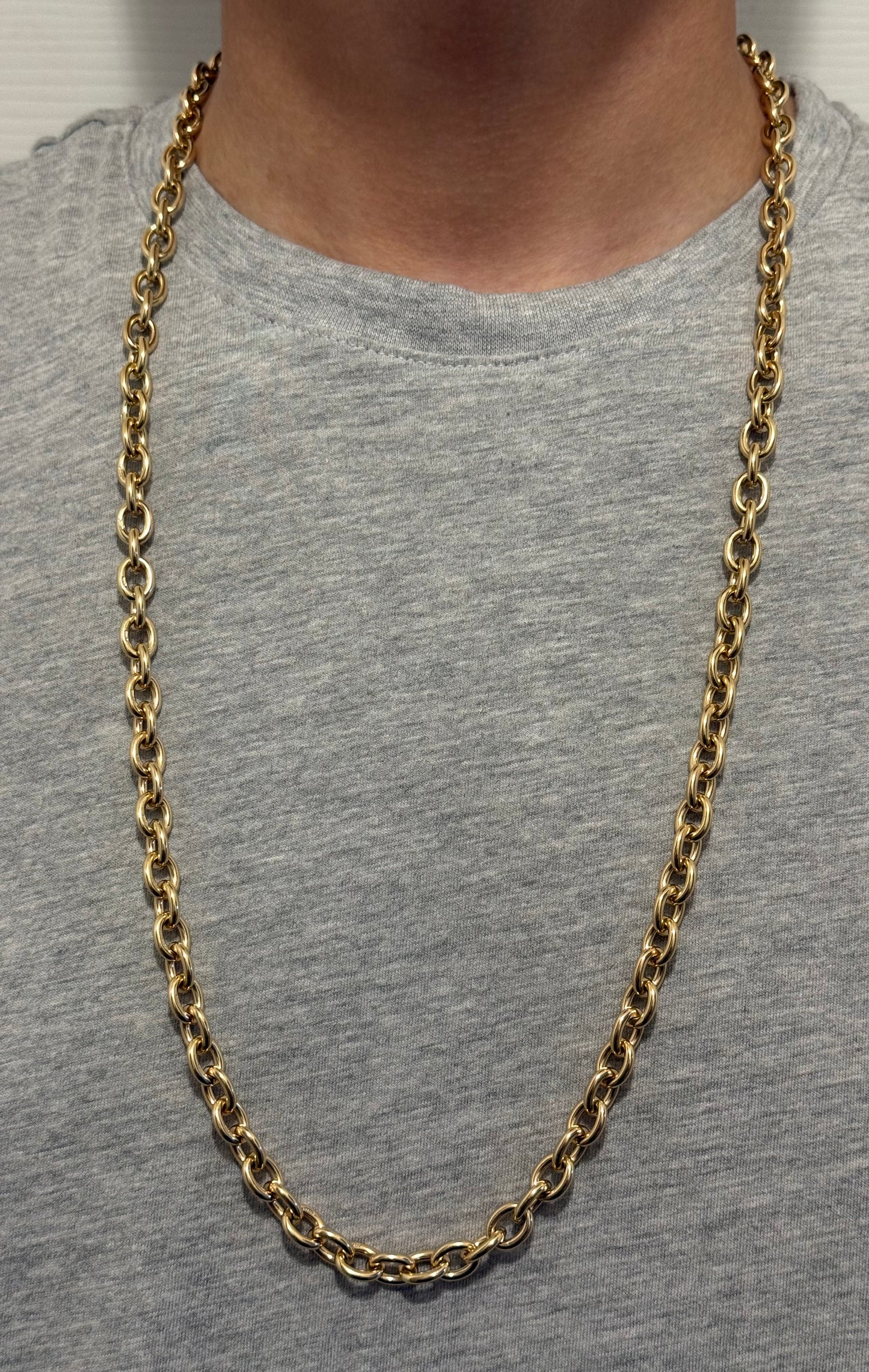Stunning Long Vintage 9ct Yellow Gold Cable Chain