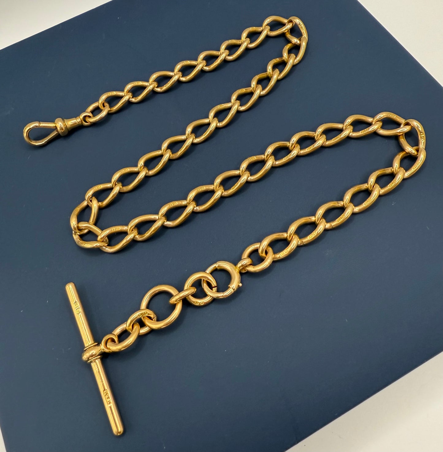 Antique 18ct Gold Open Link Double Albert Chain 16.5 Inches