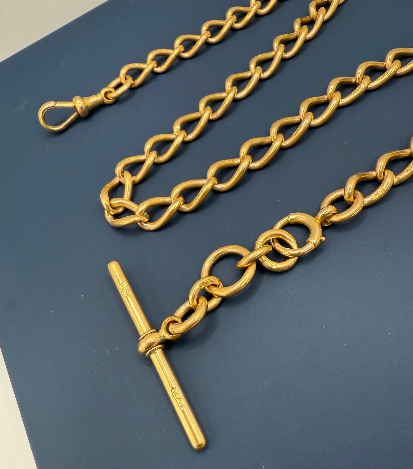 Antique 18ct Gold Open Link Double Albert Chain 16.5 Inches