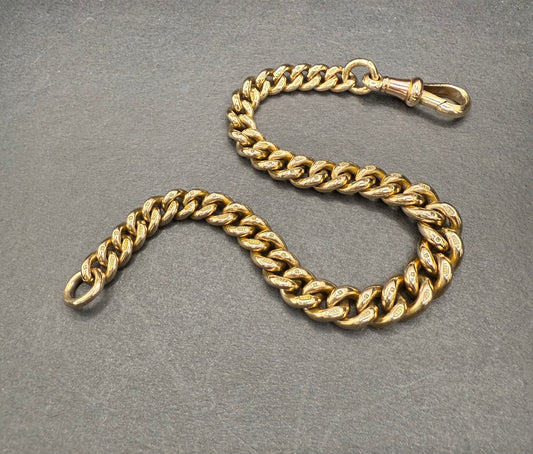 Chunky 9ct Yellow Gold Albert Curb Bracelet