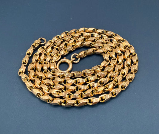 Antique 9ct Gold Tulip Chain 22 Inches