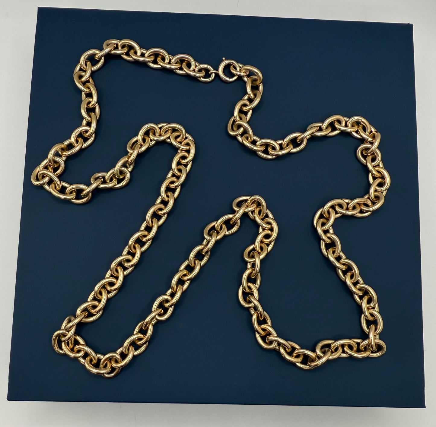 Stunning Long Vintage 9ct Yellow Gold Cable Chain