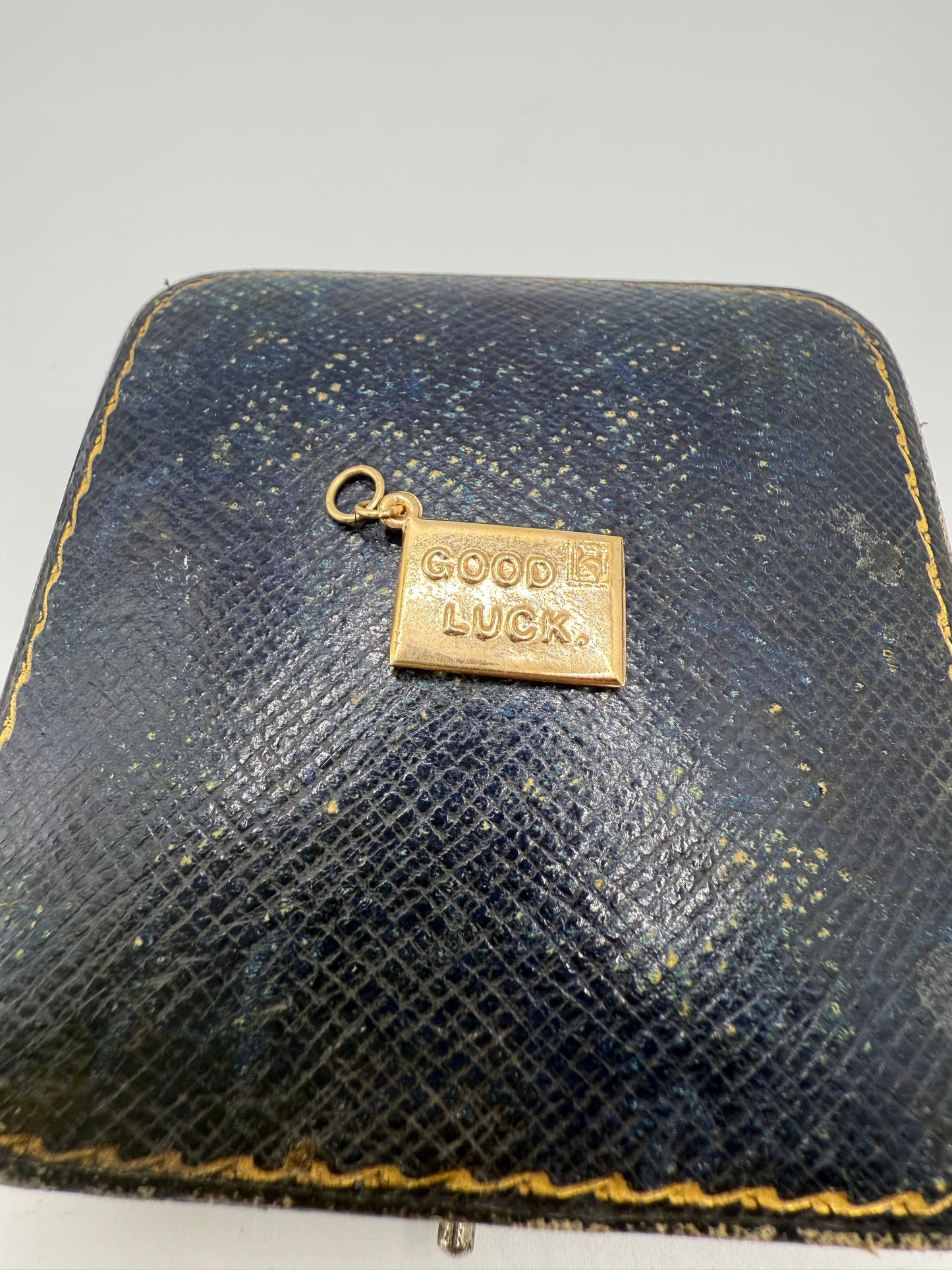 Vintage 9ct Gold Good Luck Envelope Charm