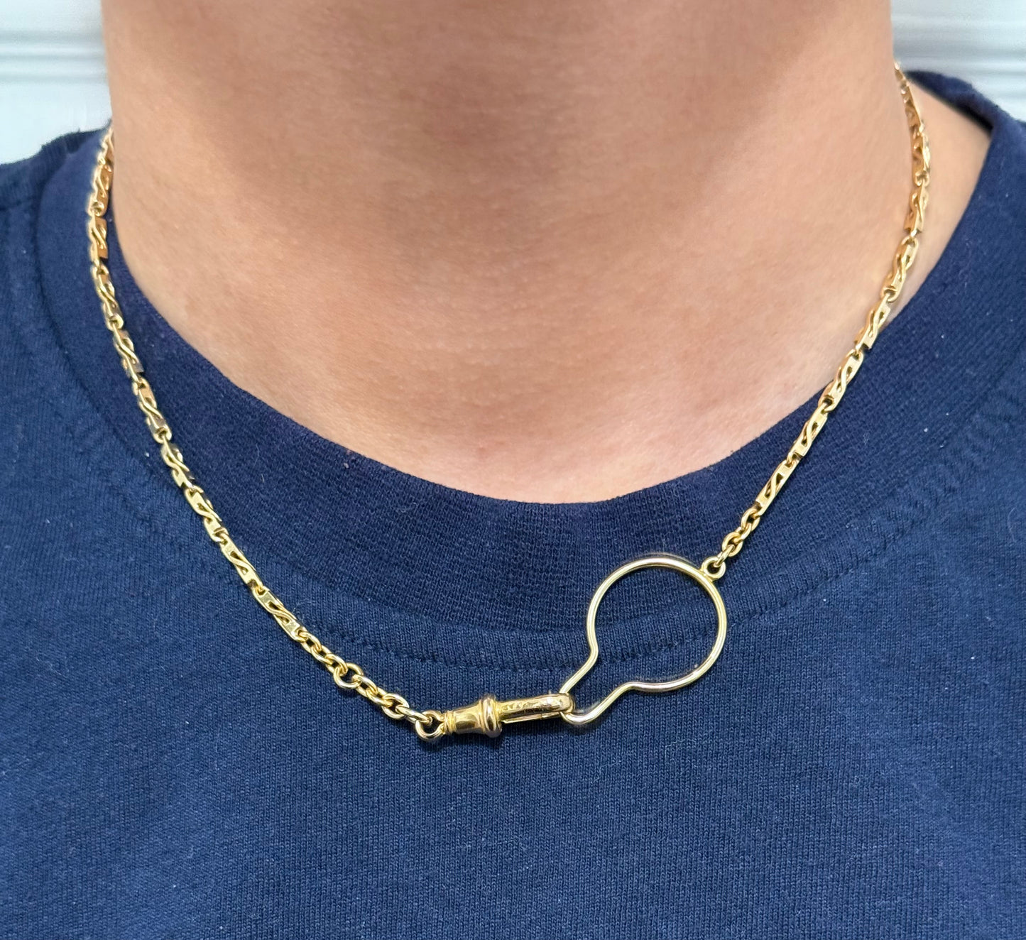 Vintage 9ct Gold Fancy Bar Link Chain 18 Inches