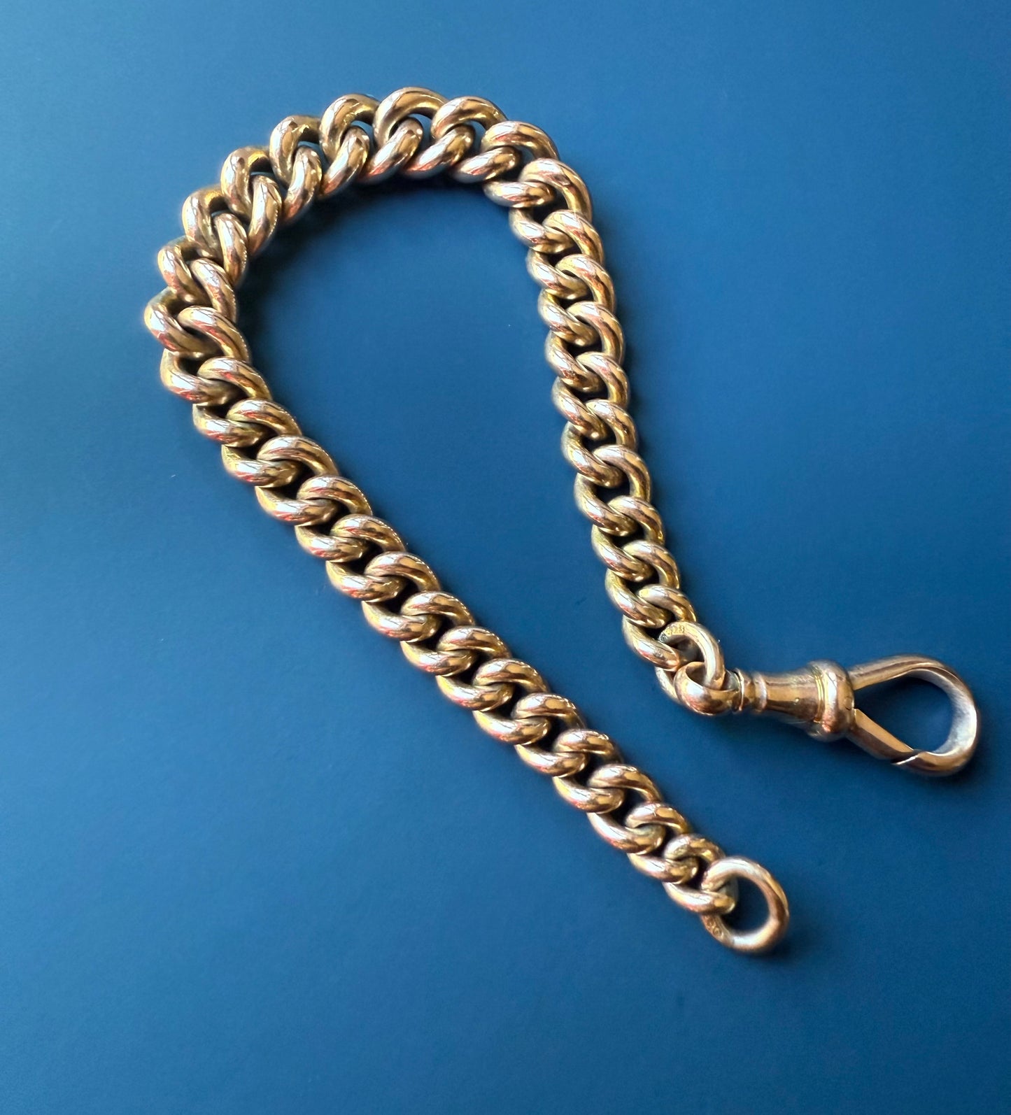 Chunky Graduating Antique 9ct Gold Albert Bracelet 7.5 Inches