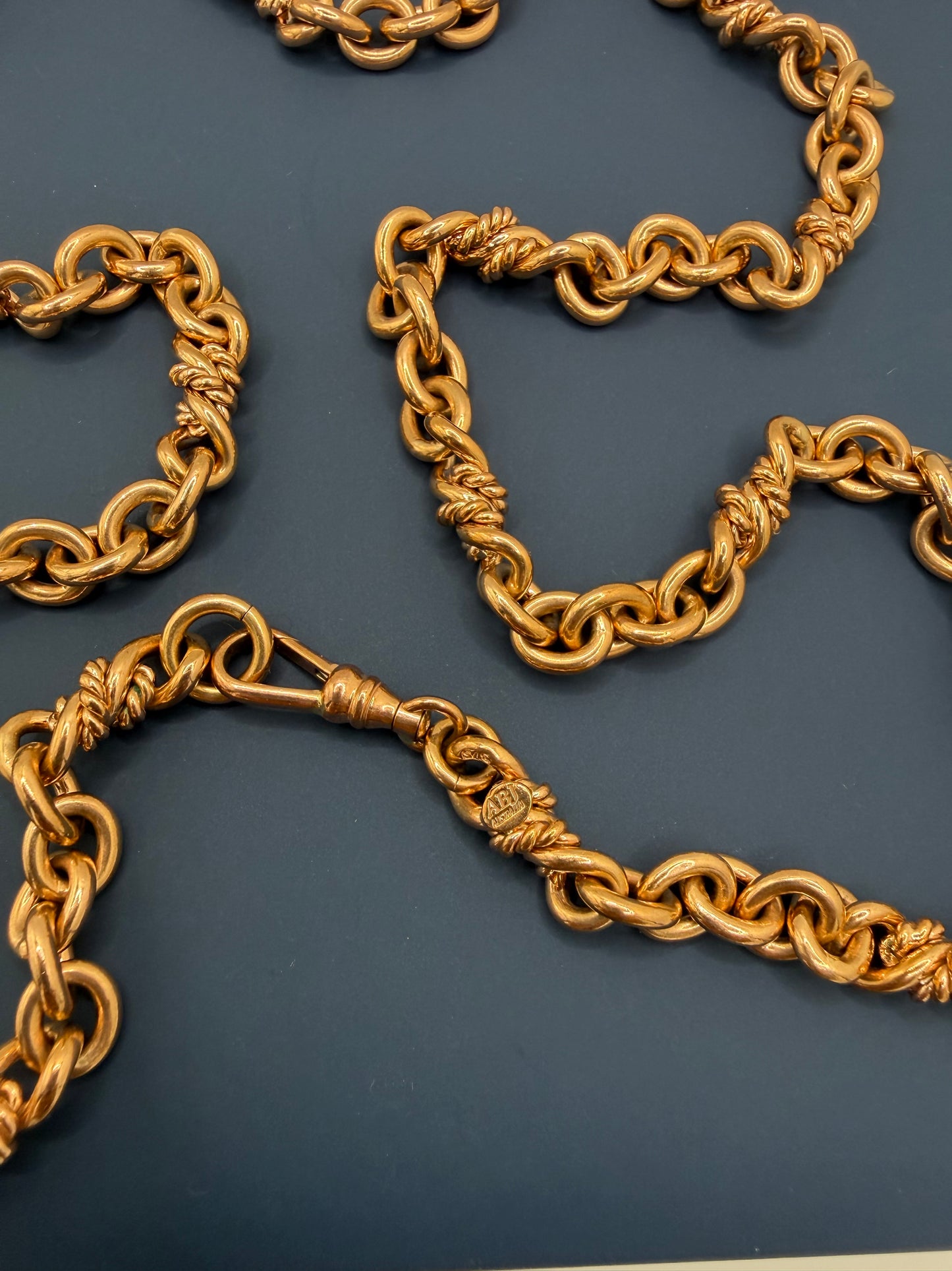 Long Heavy 9ct Rosy Gold Cable Chain