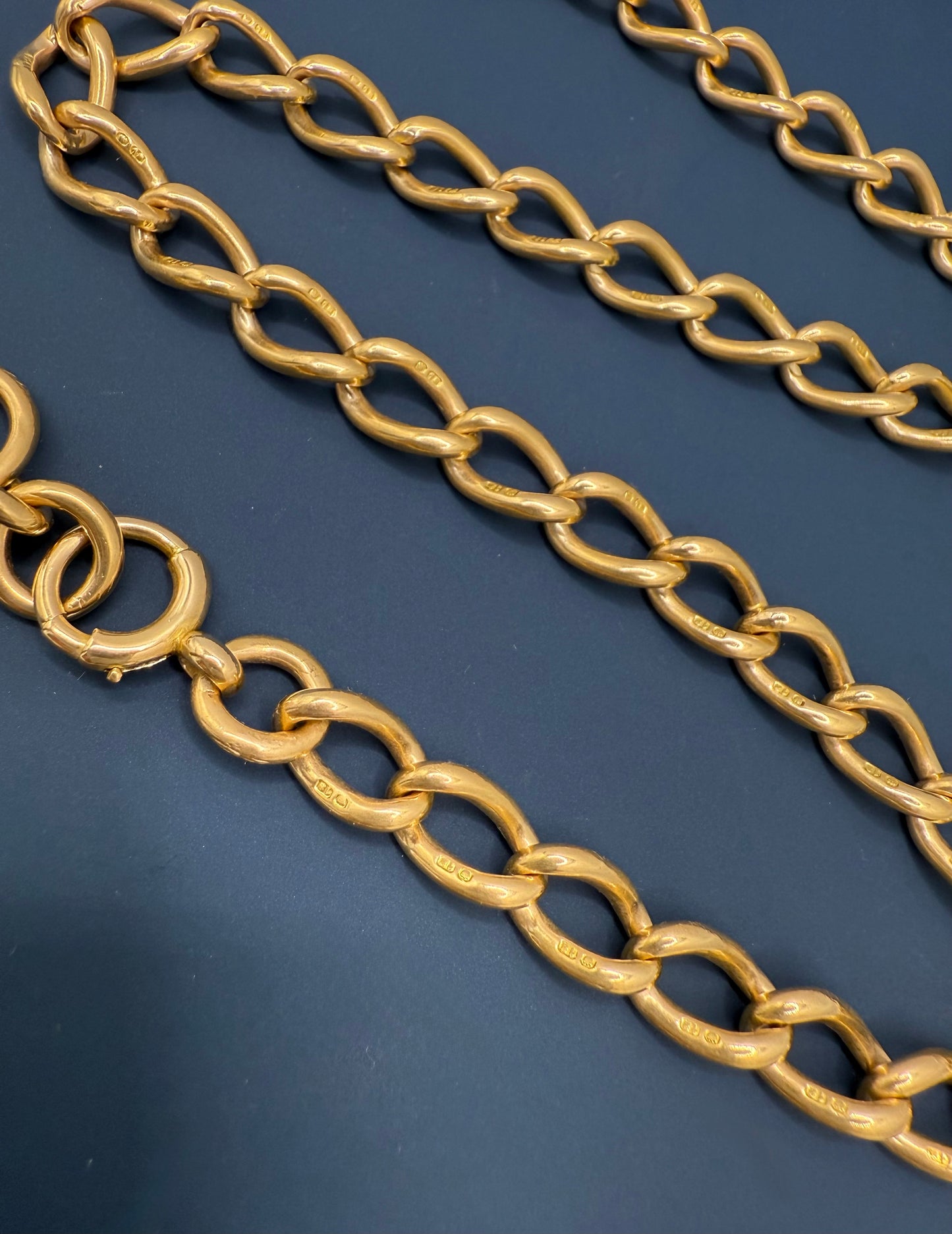 Antique 18ct Gold Open Link Double Albert Chain 16.5 Inches