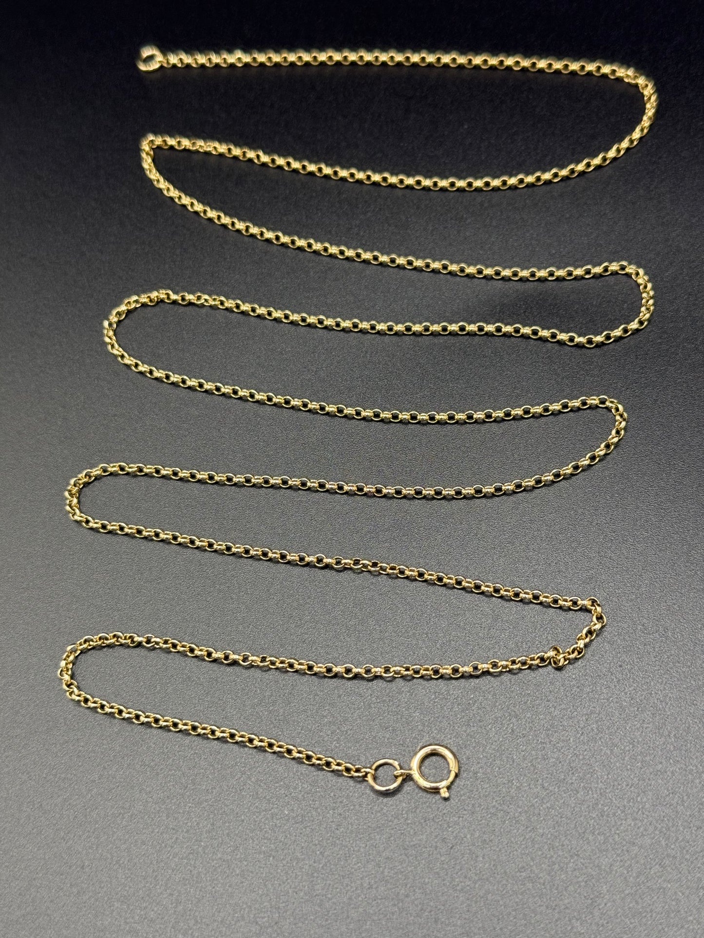 Long Vintage 9ct Yellow Gold Mini Belcher chain 35 Inches