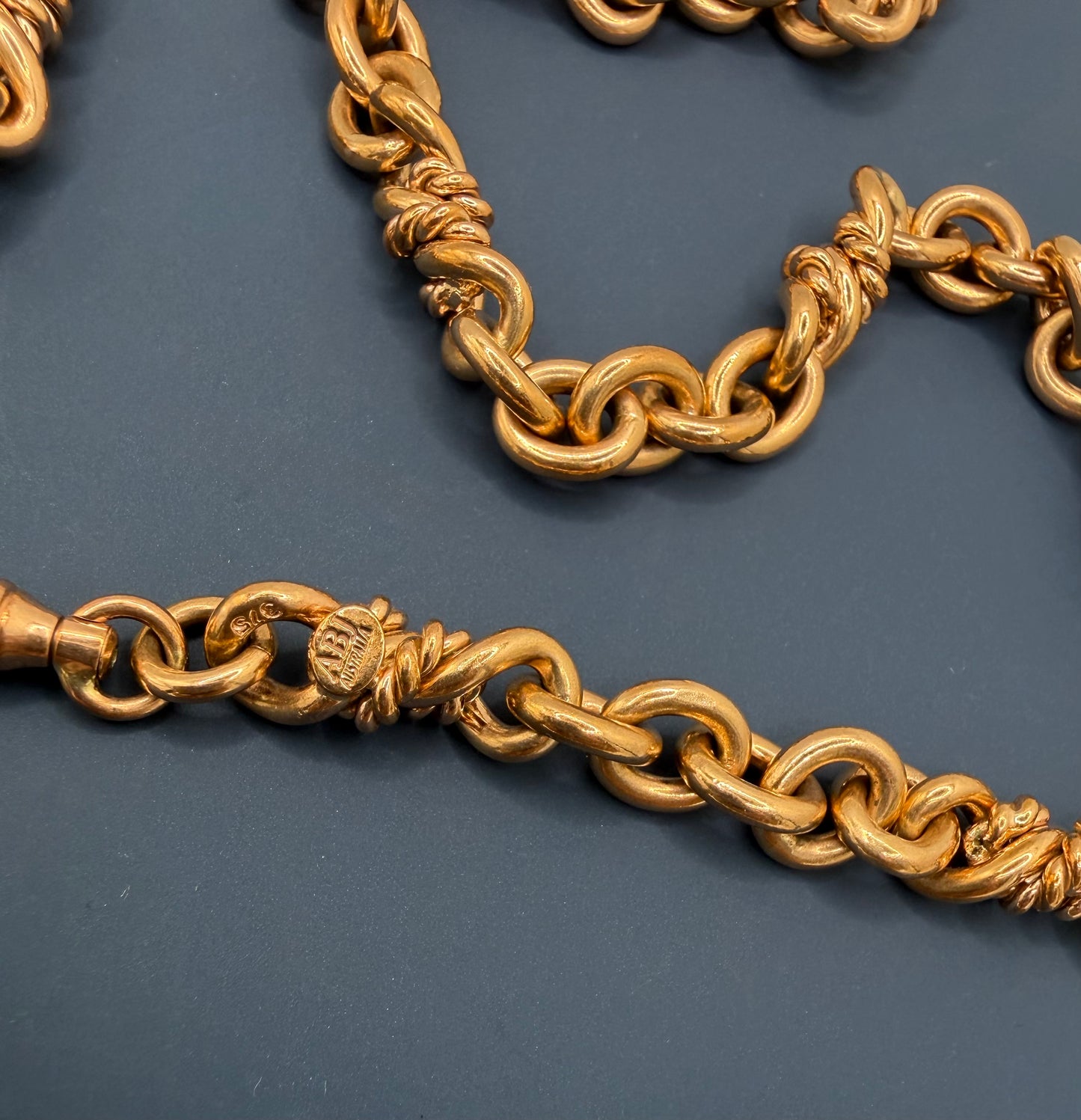 Long Heavy 9ct Rosy Gold Cable Chain