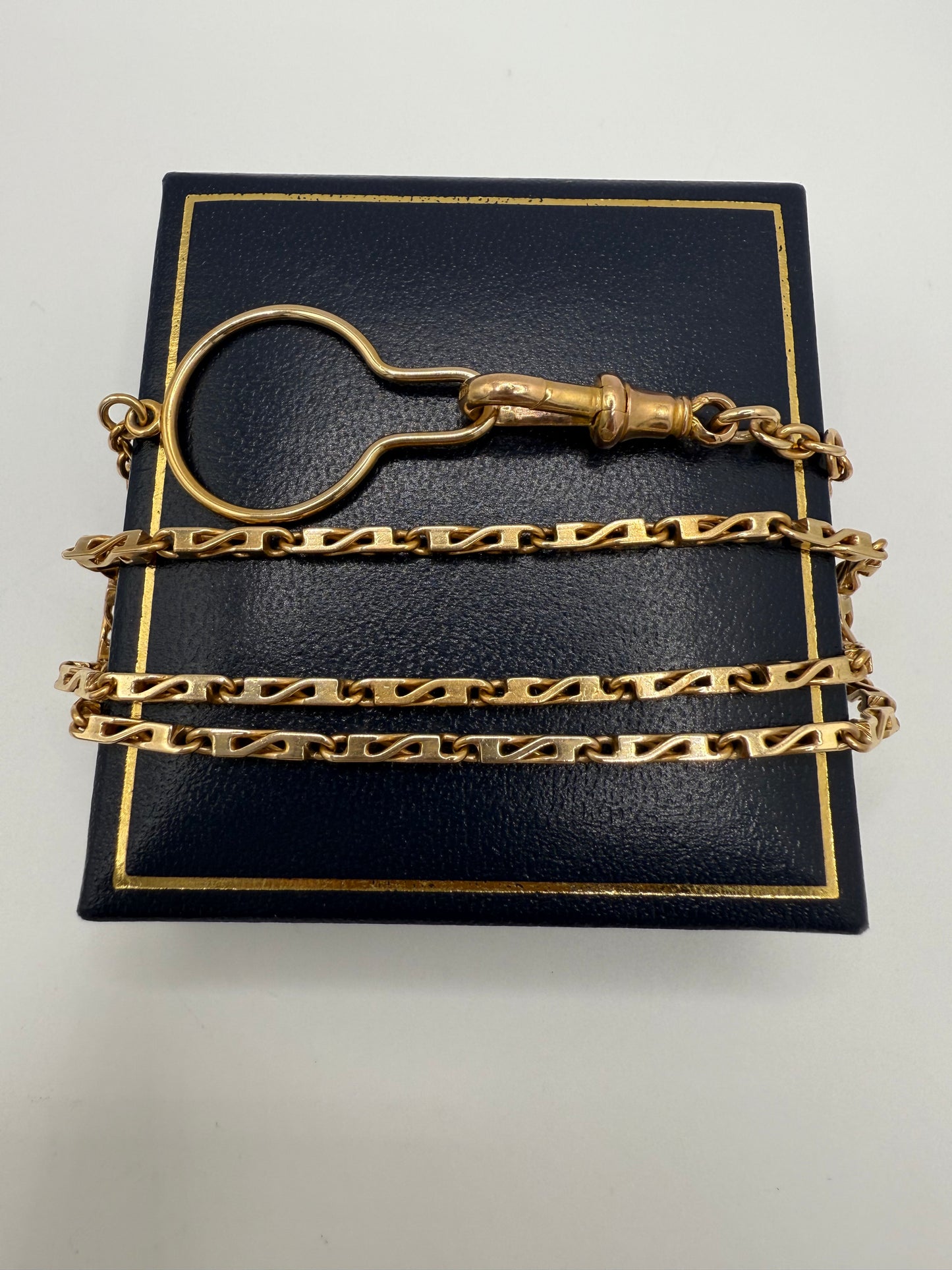 Vintage 9ct Gold Fancy Bar Link Chain 18 Inches