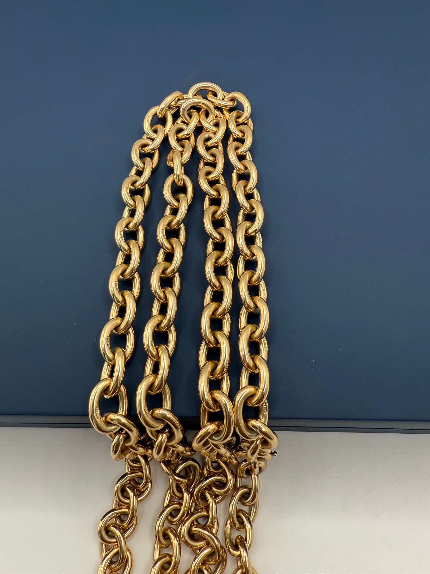 Stunning Long Vintage 9ct Yellow Gold Cable Chain