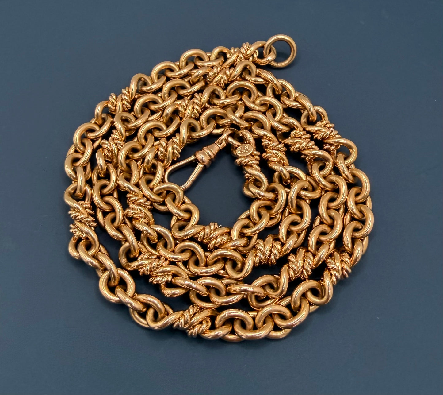 Long Heavy 9ct Rosy Gold Cable Chain