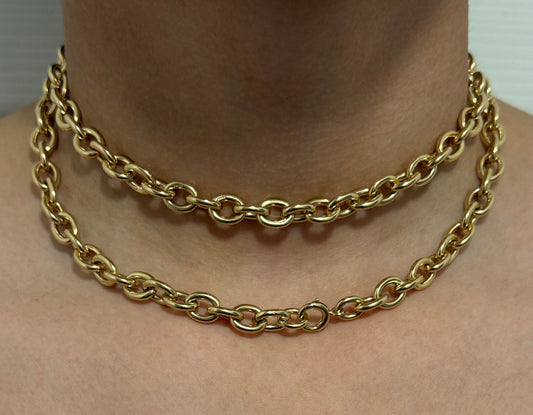 Stunning Long Vintage 9ct Yellow Gold Cable Chain