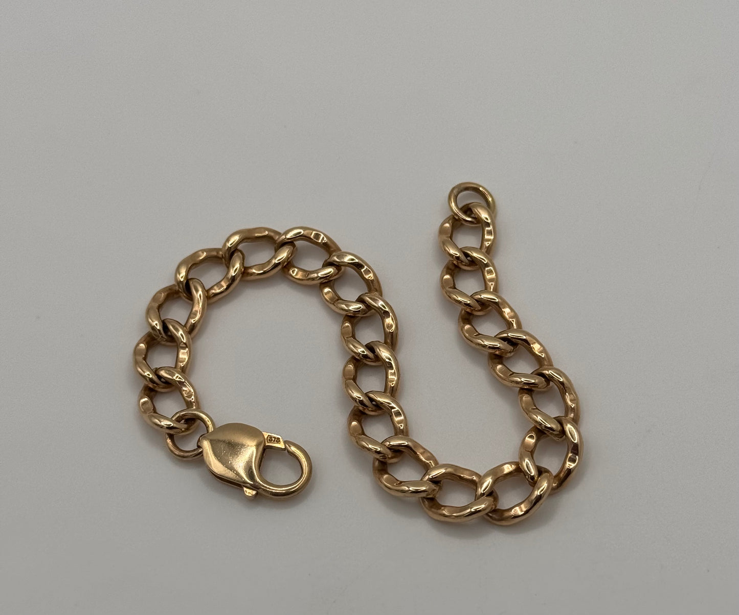 Vintage 9ct Yellow Gold Curb Bracelet