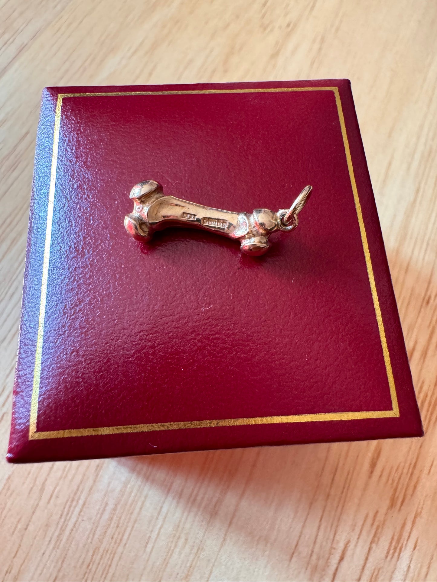 Vintage 9ct Gold Dog Bone Charm