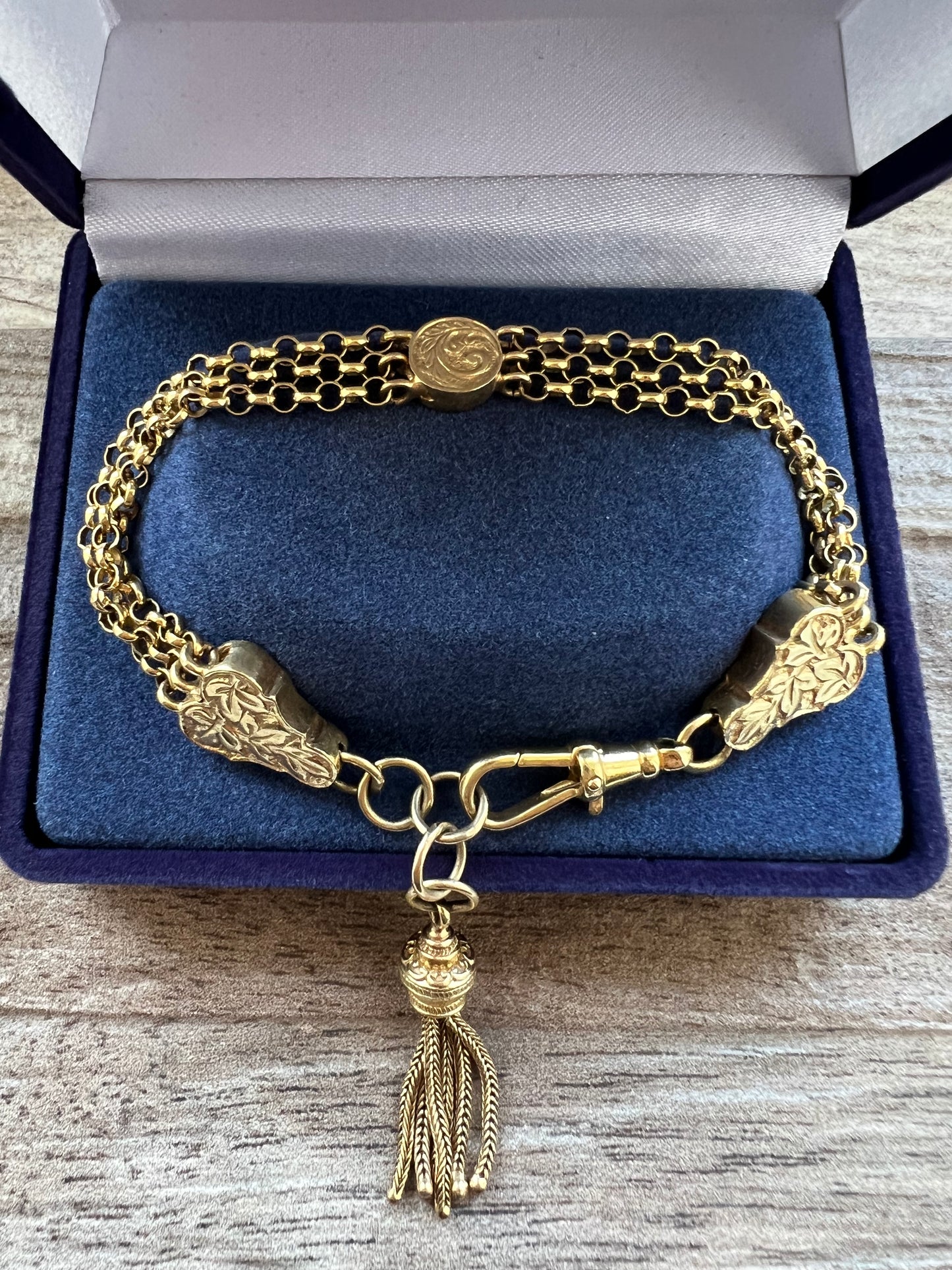 Vintage 9ct Gold Albertina Bracelet