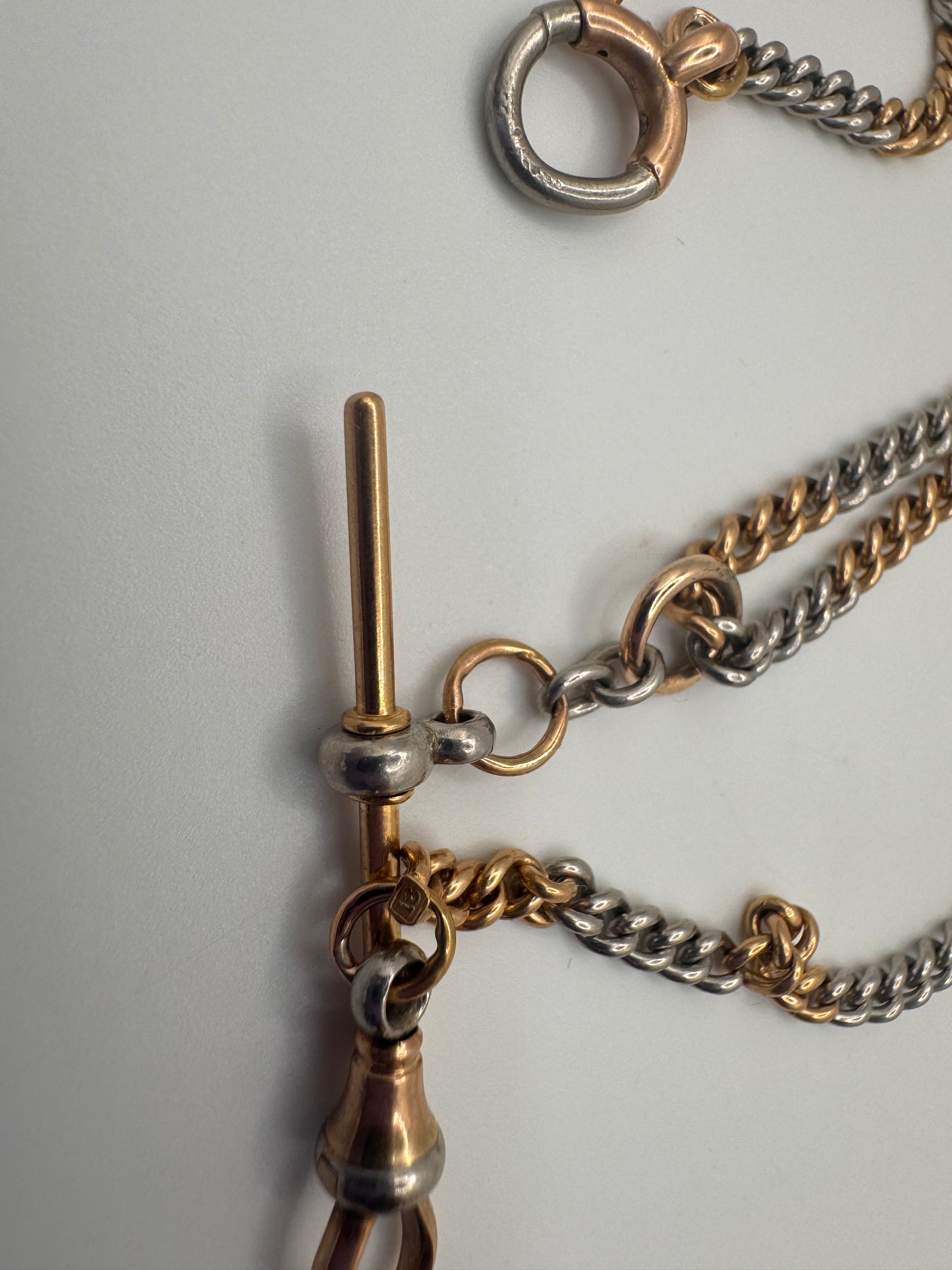 Antique 18ct Gold Two-toned Albert Chain 16 inches