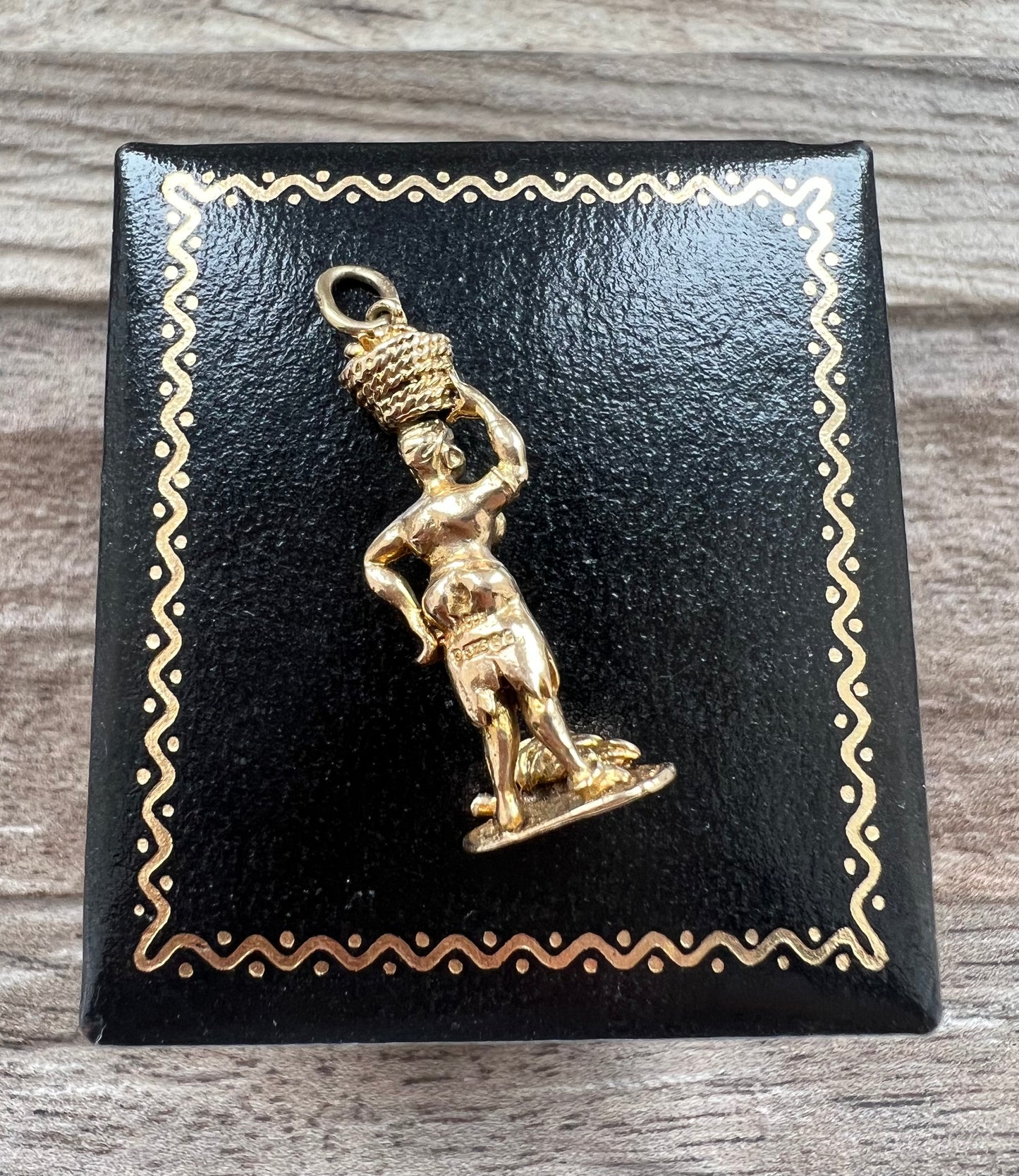 Vintage 9ct Gold Fruit Lady Charm