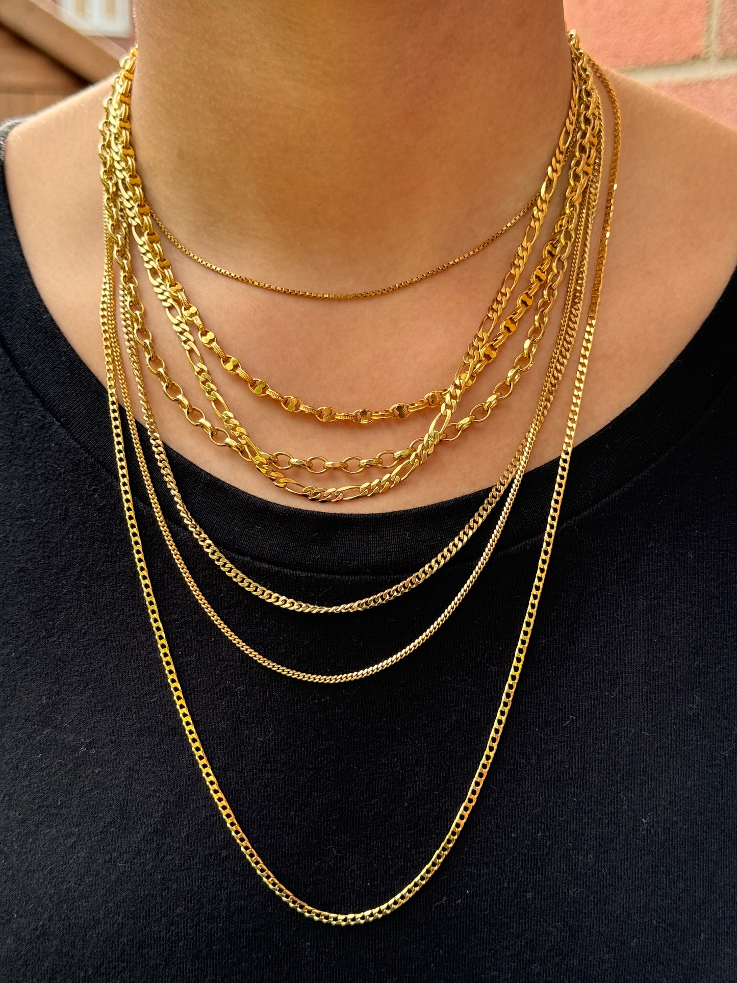 Vintage 18ct Gold Box Chain 16 Inches