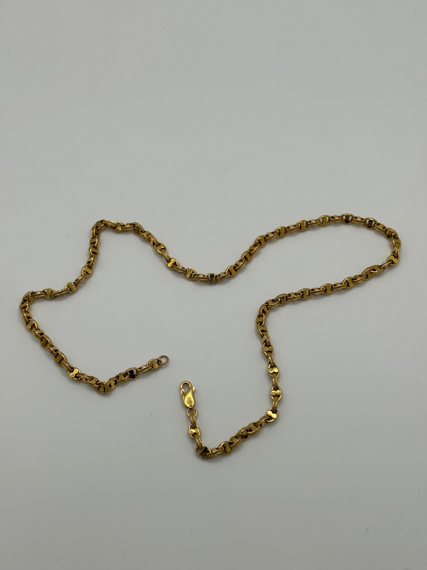 Vintage 9ct Gold Fancy Link Chain 18.5 Inches