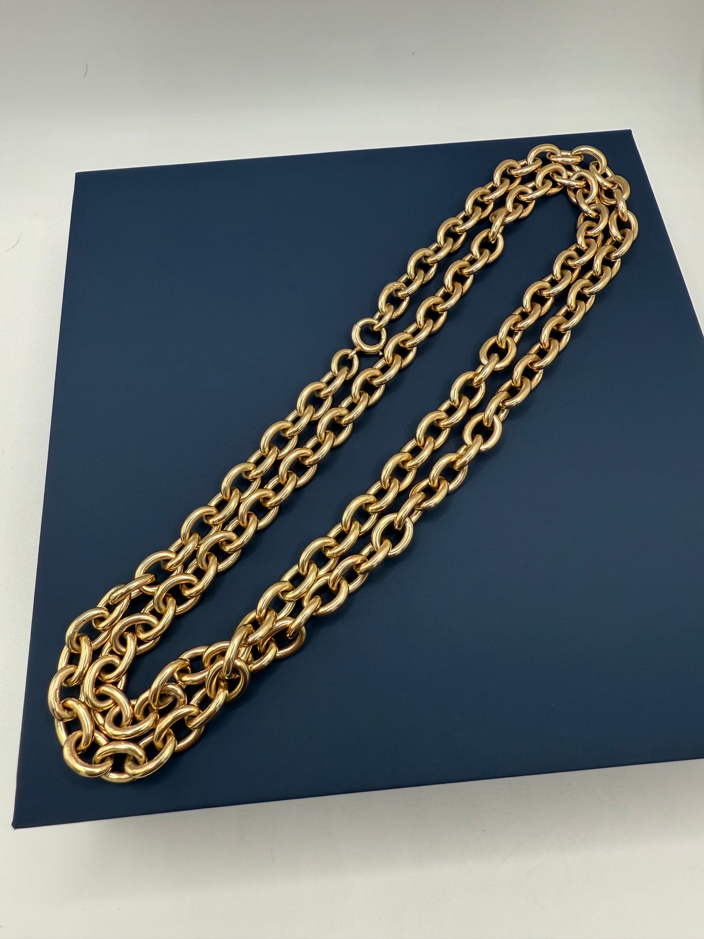 Stunning Long Vintage 9ct Yellow Gold Cable Chain