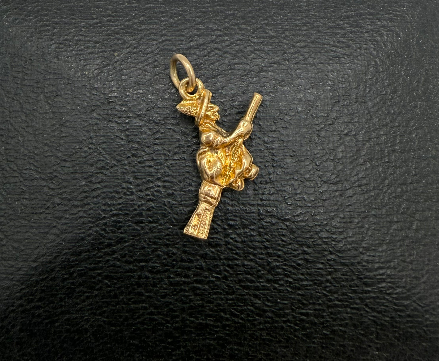 Vintage 9ct Gold Witch on a Broomstick Charm