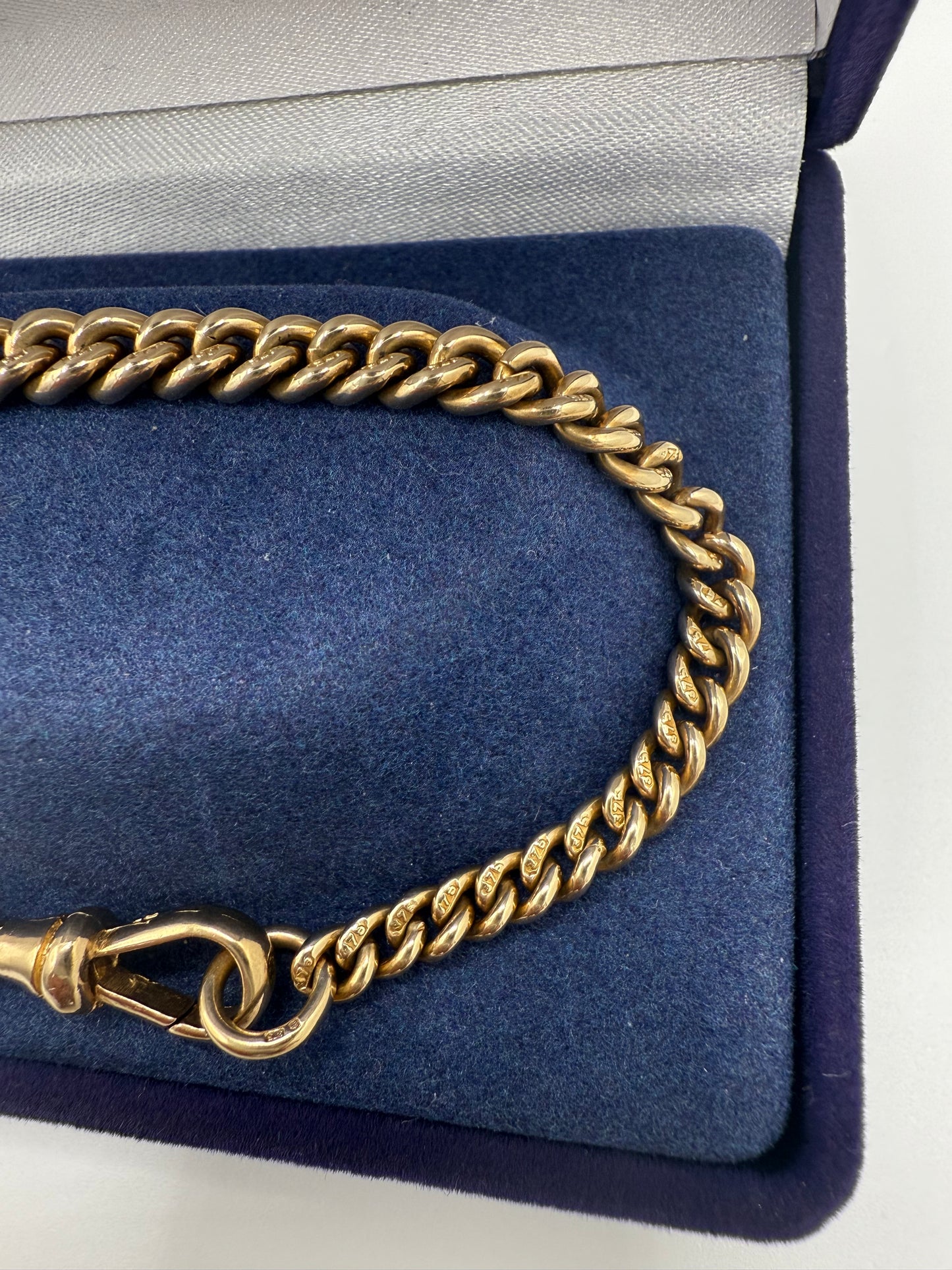 Vintage 9ct Yellow Gold Curb Bracelet