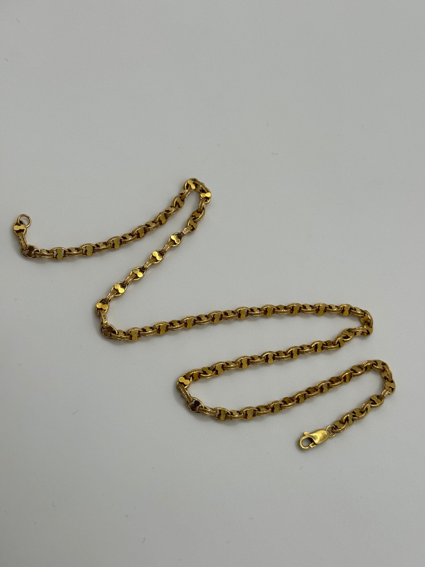 Vintage 9ct Gold Fancy Link Chain 18.5 Inches