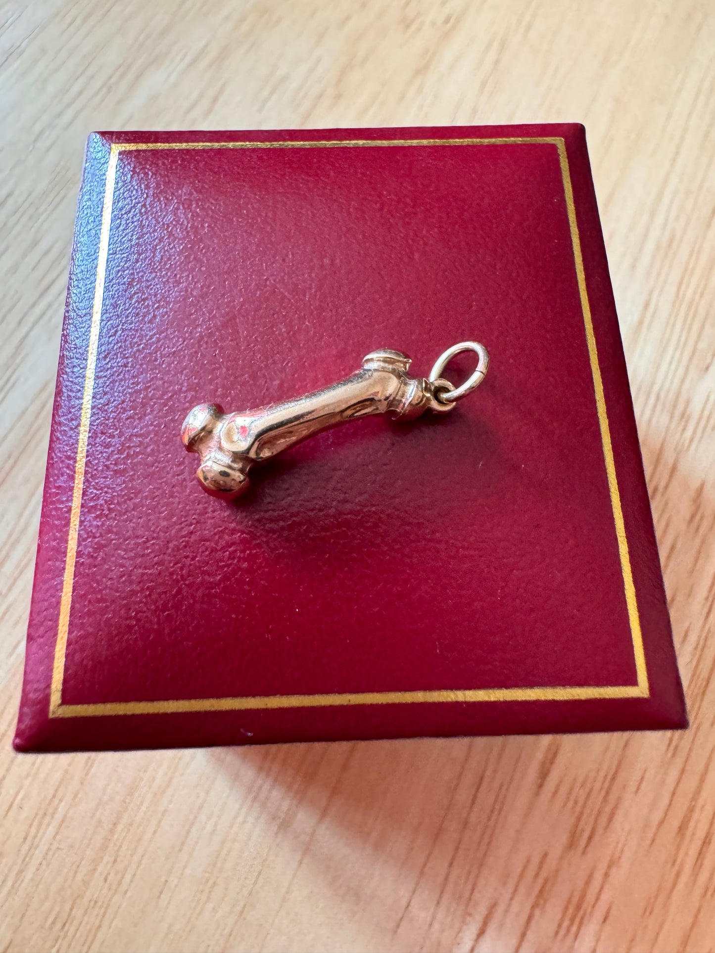 Vintage 9ct Gold Dog Bone Charm