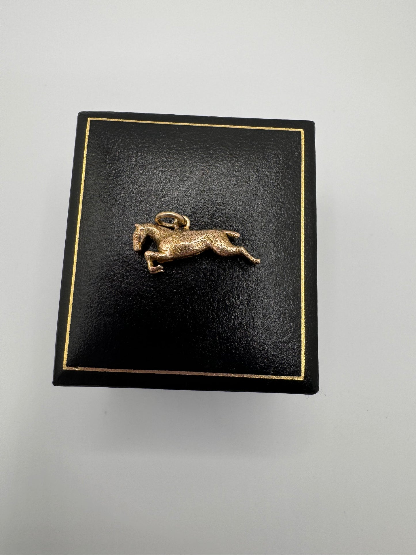 Vintage 9ct Gold Jumping Horse Charm