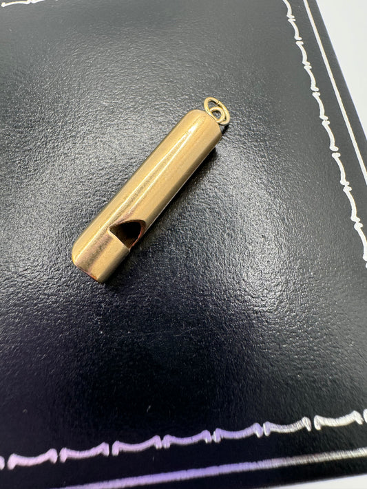 Vintage 9ct Gold Whistle Charm