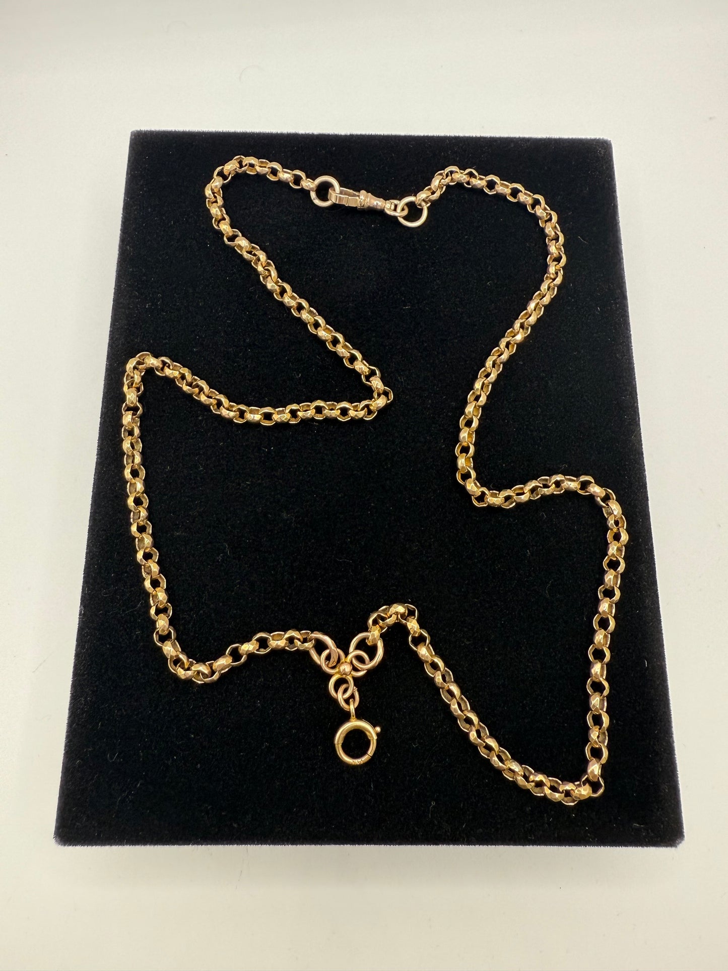 Antique Gold Facetted Belcher Chain 22 Inches