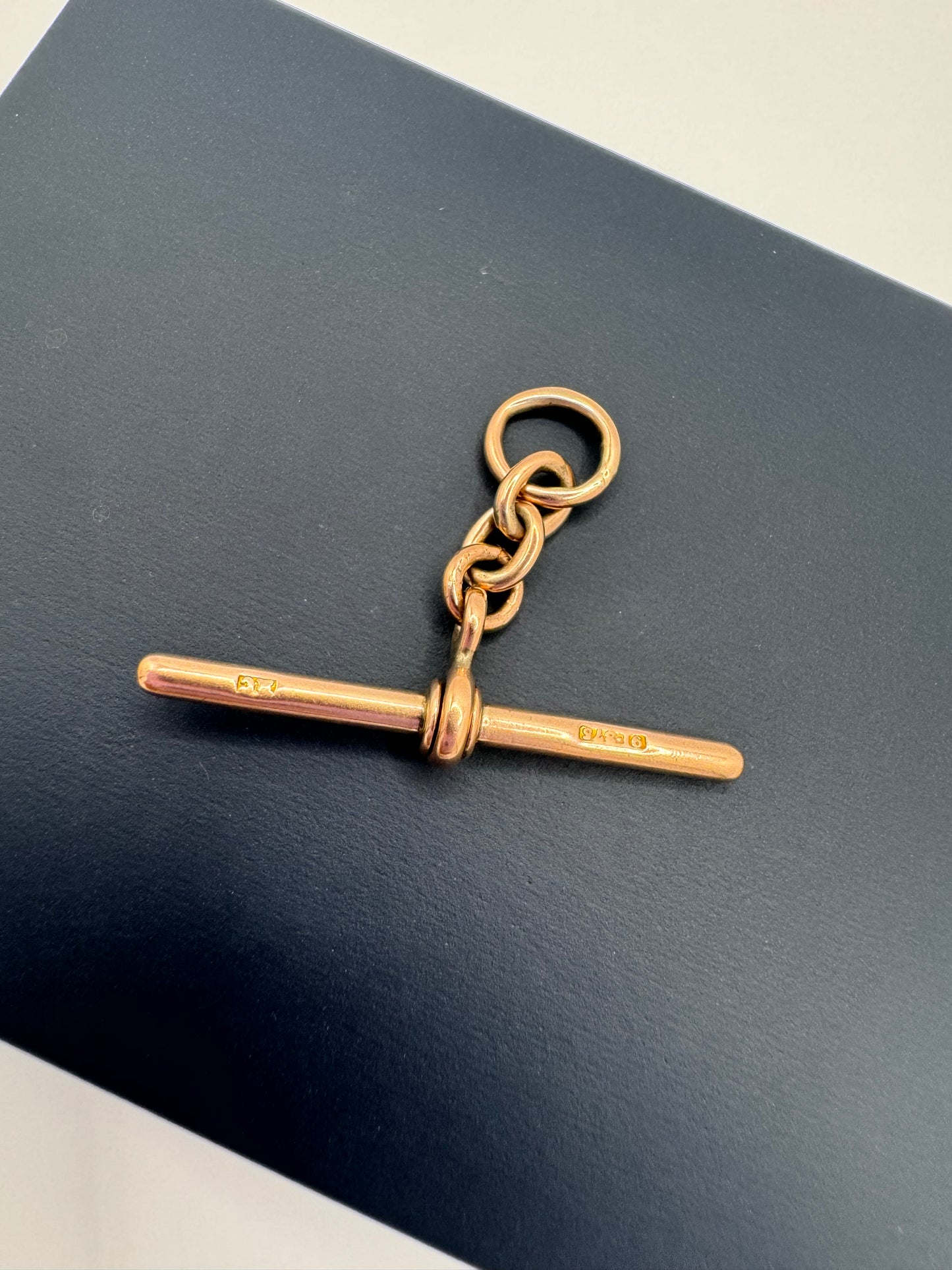 Antique 9ct Rose Gold Swivel T-bar