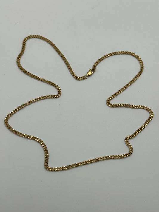 Vintage 9ct Gold Curb Chain 22 1/4 Inches