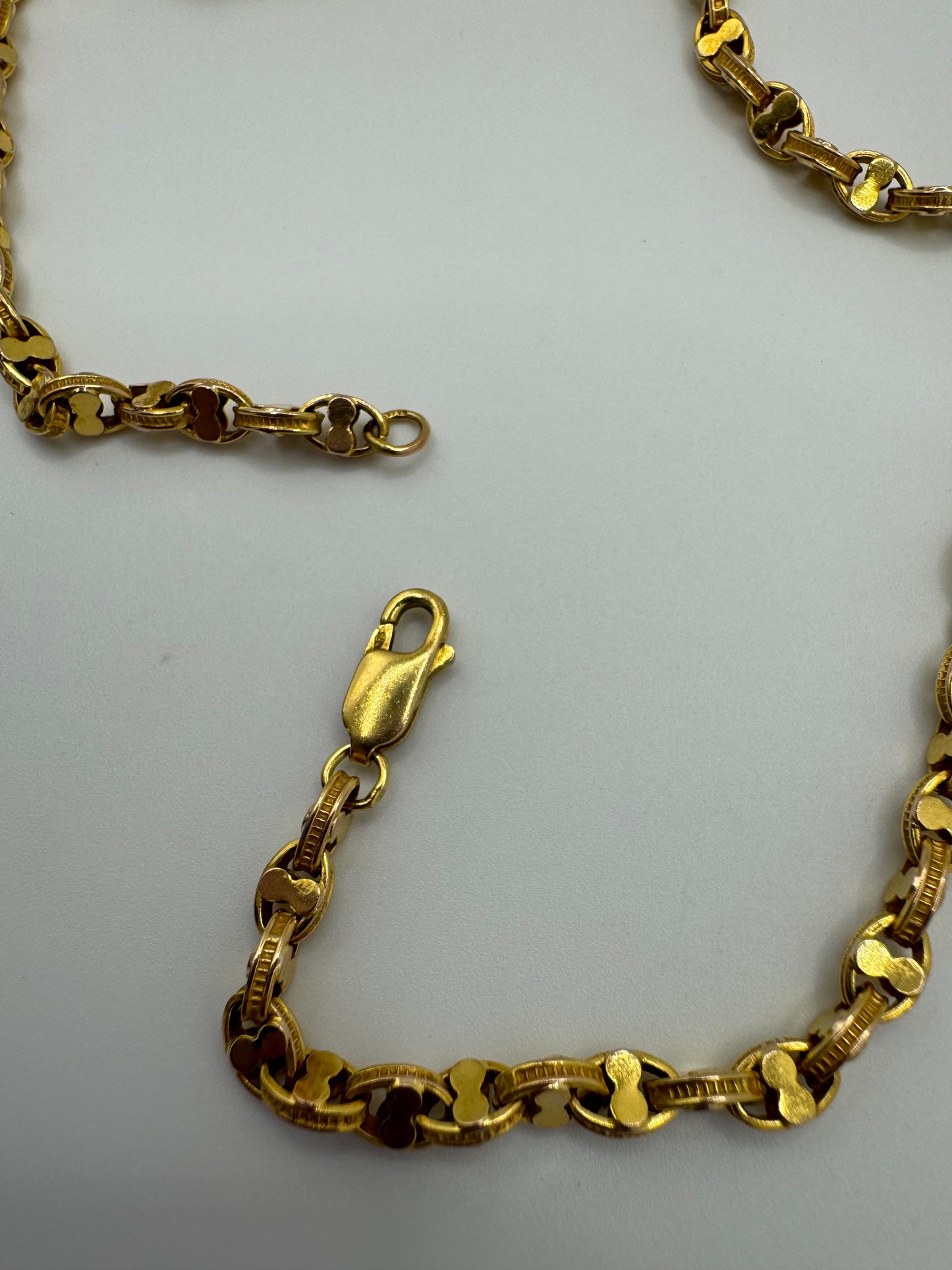 Vintage 9ct Gold Fancy Link Chain 18.5 Inches