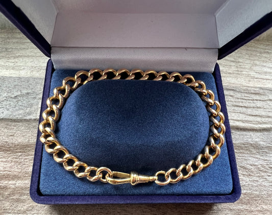 Stunning Antique 18ct Gold Curb Bracelet