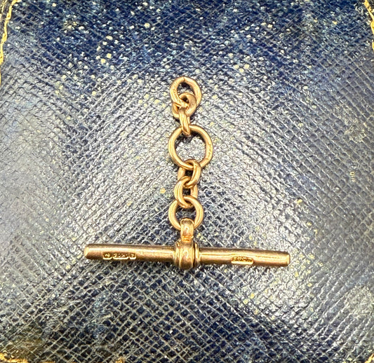 Antique 9ct Gold Swivel T-bar Dangle