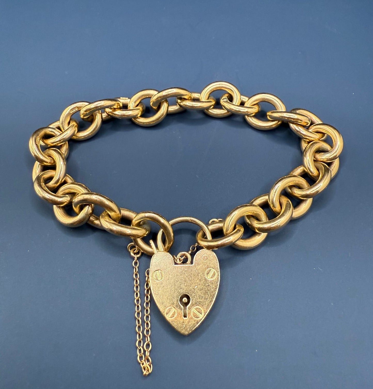 Stunning Vintage Chunky 9ct Yellow Gold Cable Bracelet 7.5 inches