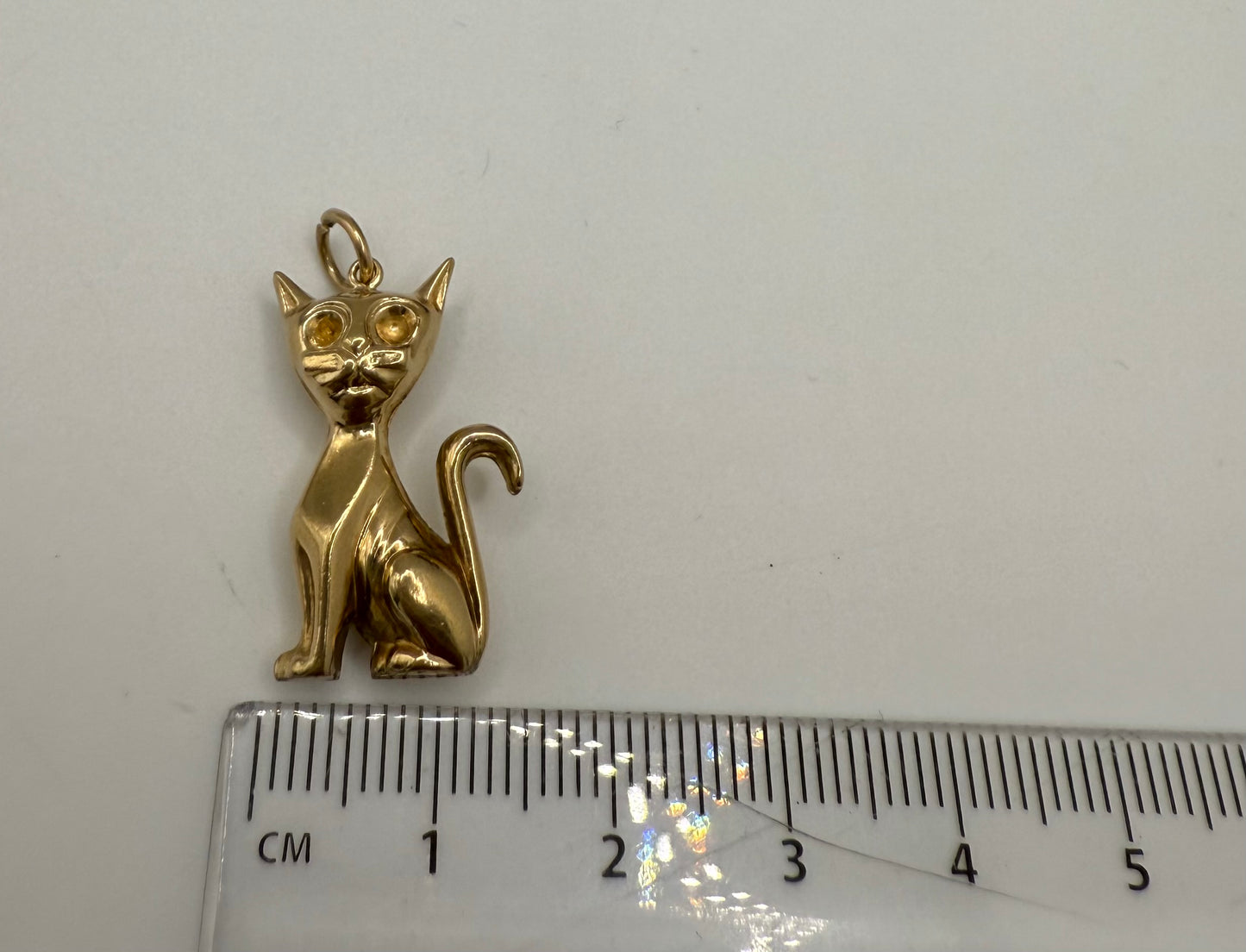 Vintage 9ct Gold Cat Charm