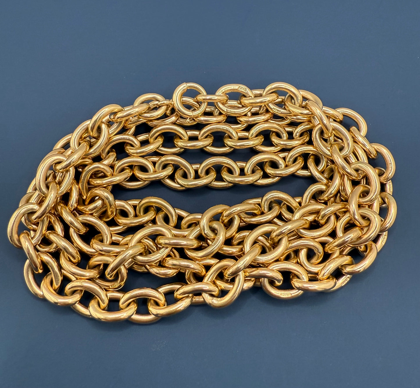 Stunning Long Vintage 9ct Yellow Gold Cable Chain