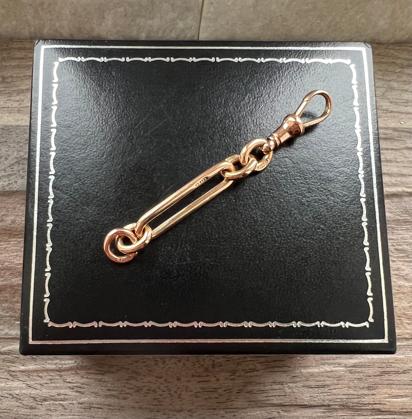 Antique 9ct Gold Single Trombone Extender Charming B Vintage