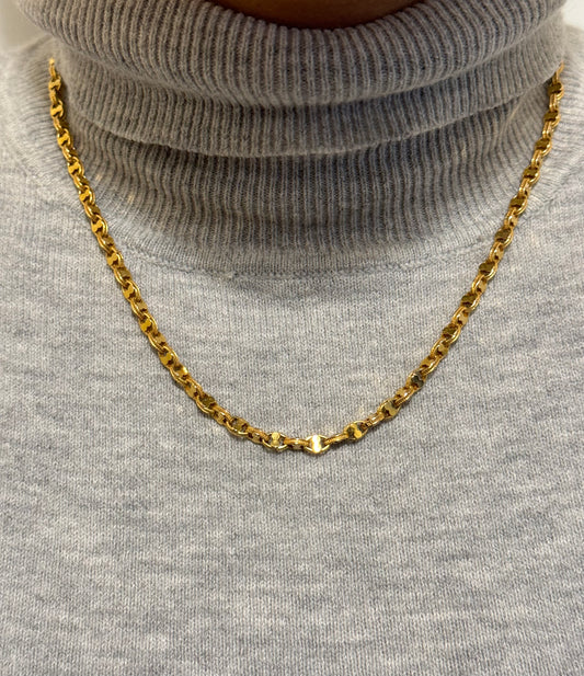 Vintage 9ct Gold Fancy Link Chain 18.5 Inches