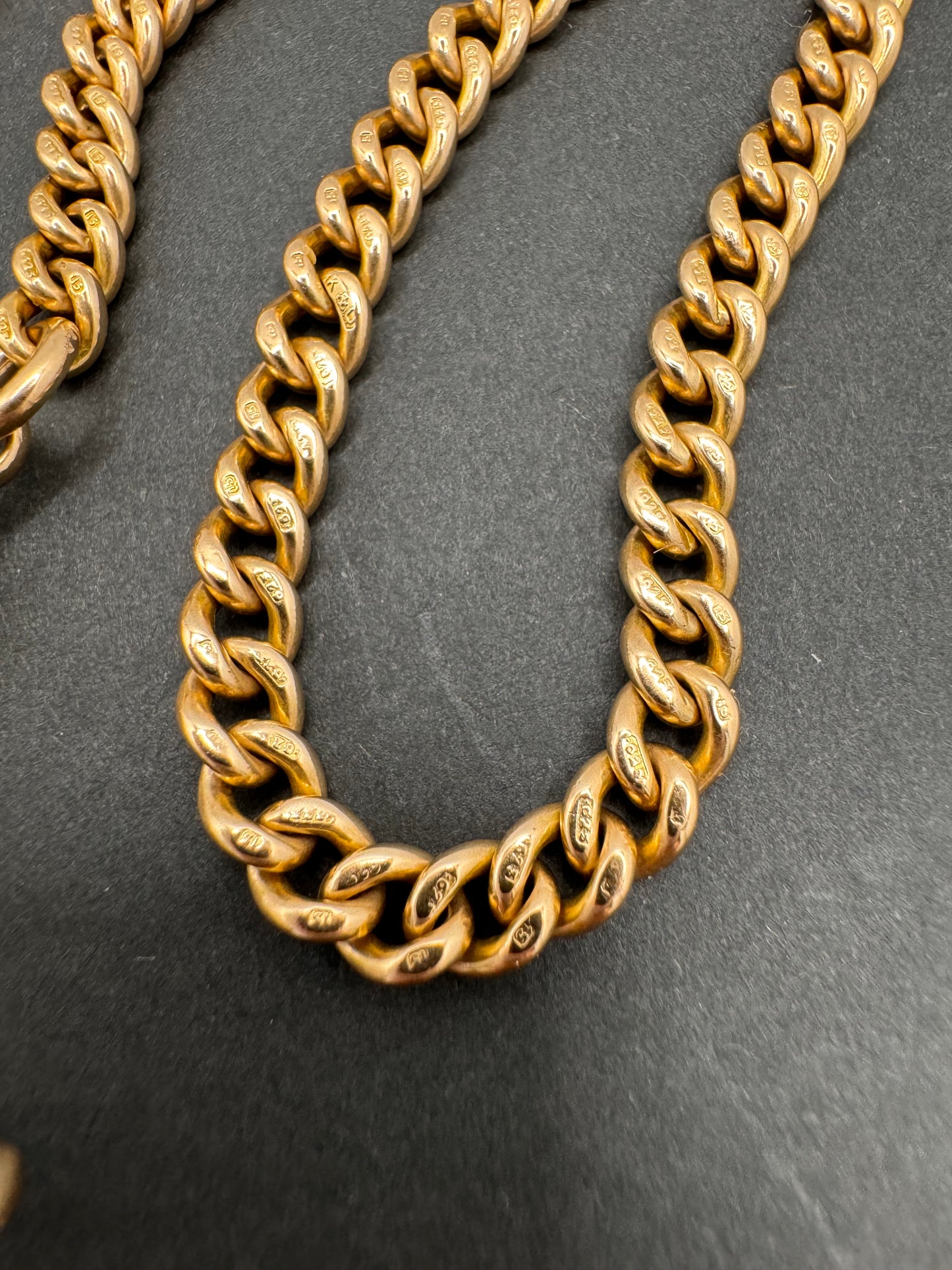 Stunning Antique 15ct Yellow Gold Albert Chain 16 3/8th Inches